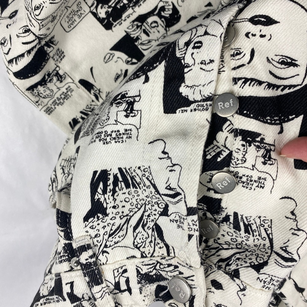 Reformation Newsprint Jeans Women's Size 2* Black and White Comic Print - Picture 8 of 16